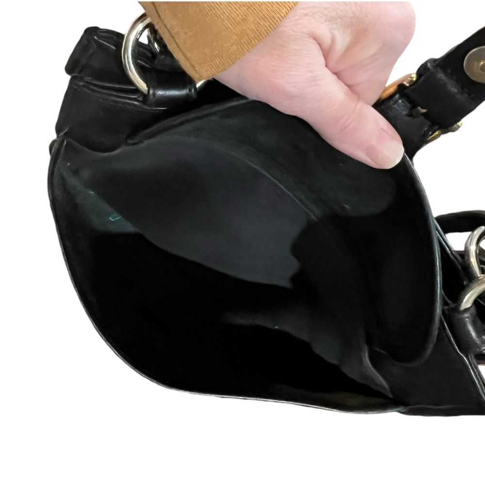 Etienne Aigner Vintage Black Leather Pouch Shoulder Bag Flap Buckle Casual​ - Picture 4 of 10